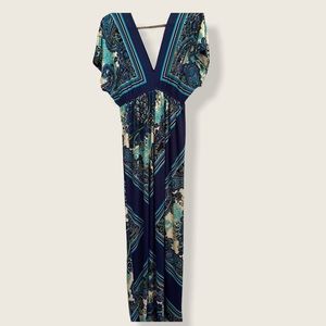 Maxi Dress front and back v-neck size large boho